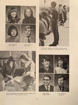 Sherri Durman
Linda Ellis
Cindy Dwyer
Gary Elms
Linda Crouthamel and Sherri Durman continue the
dissection of a fetal pig on the patio.
5 1
Bill Lorenz watches with little emotion as the
Saints have difficulty containing Arvada West.
Allen Elson
Dean Esmail
ii}
Pat Erickson
Lon Estes
 