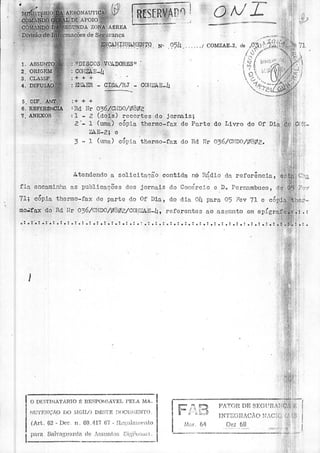 1971 ufo recife_olinda-ARQUIVO UFO FORÇA AÉREA BRASILEIRA.