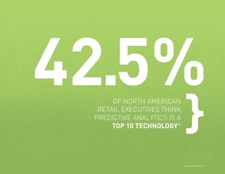 42.5%
OF NORTH AMERICAN
RETAIL EXECUTIVES THINK
PREDICTIVE ANALYTICS IS A
TOP 10 TECHNOLOGY*

PAGE 19

2014

}

THE DEEP FOCUS DIGITAL MARKETING OUTLOOK
*www.eMarketer.com

 