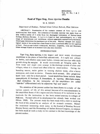 1973  food of h. tigerinus