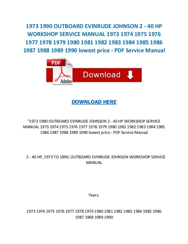 1979 Evinrude Outboard Manual Free