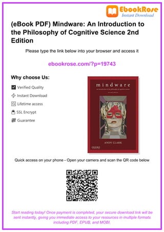 Mindware: Exploring the Philosophy and Science of Cognitive Science | PDF