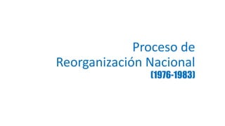 Proceso de
Reorganización Nacional
(1976-1983)
 