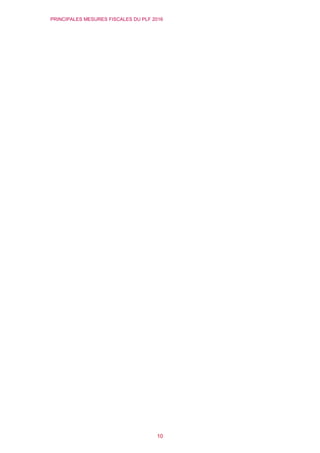 PRINCIPALES MESURES FISCALES DU PLF 2016
10
 