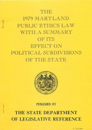 1979 Maryland Public Ethics Law 