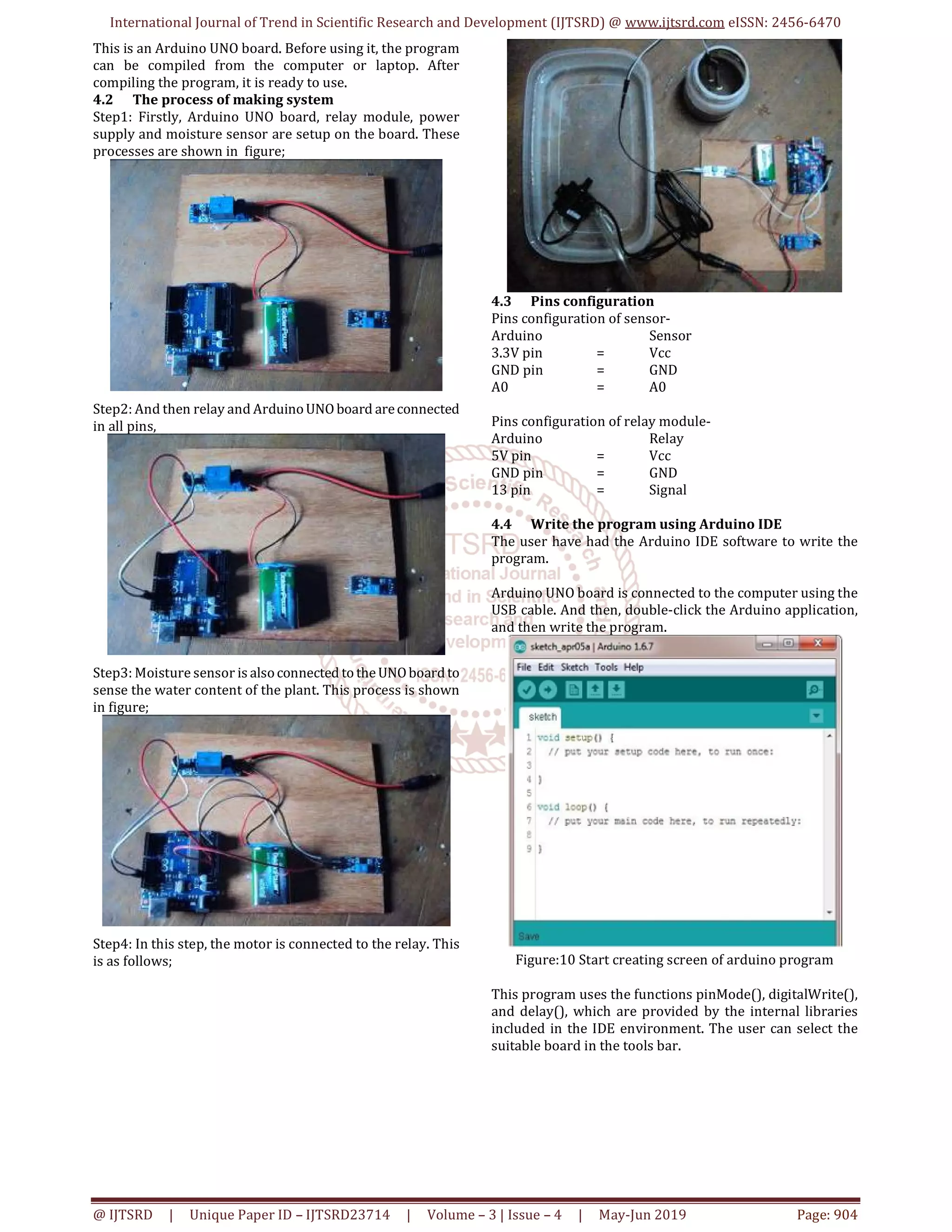 Automatic Plant Watering System using Arduino UNO for University Park | PDF