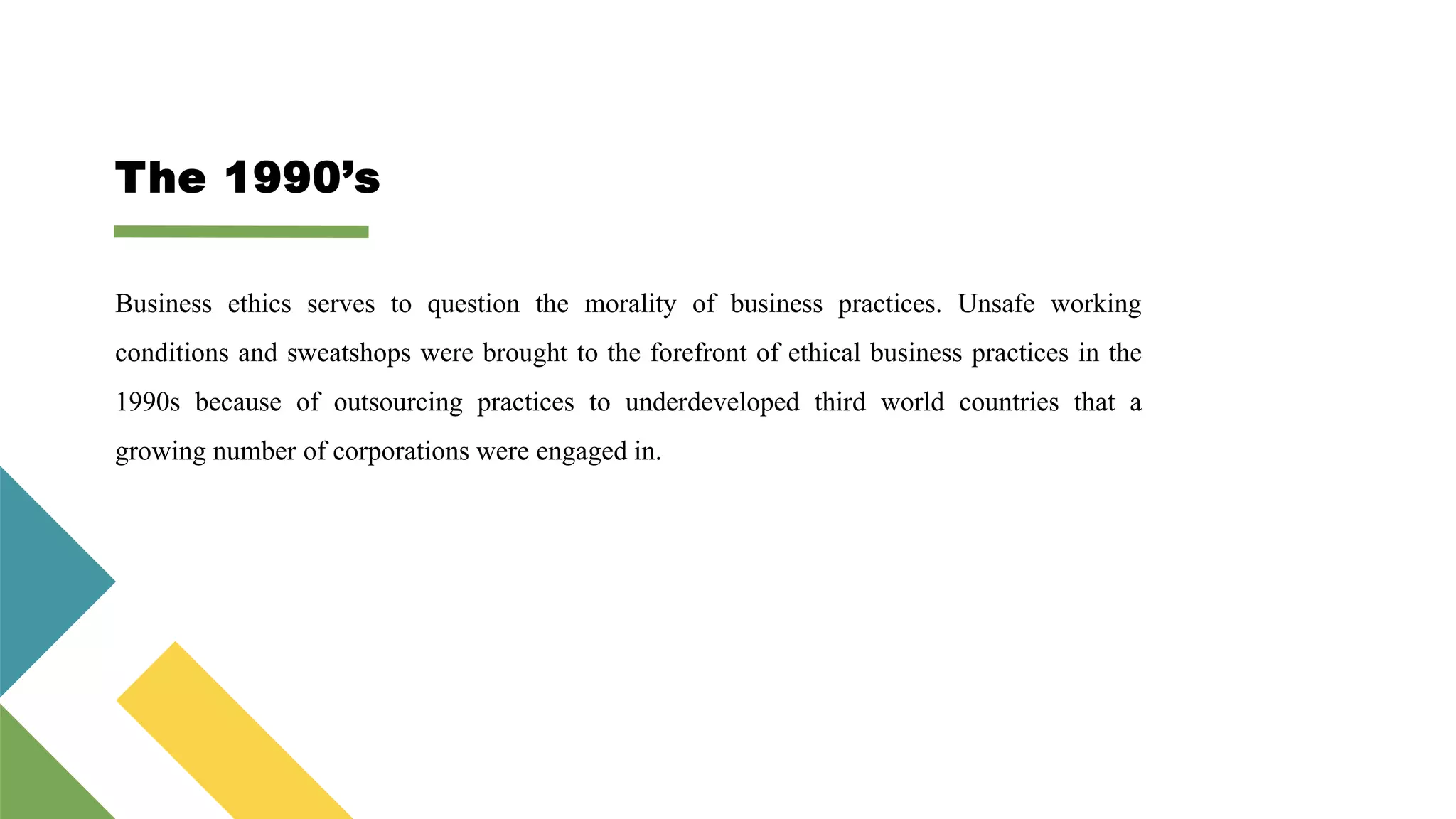 Evolution of Busines Ethics in 1980’s and 1990’s | PPTX