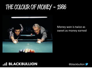 Money won is twice as
sweet as money earned
-
 