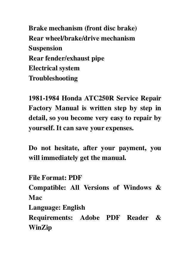 1981 Xl250s Owners Manual Download 1981 Xl250s Owners Manual Download