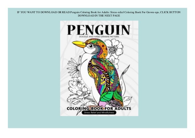 Download Pdf Read Online Penguin Coloring Book For Adults Stress Relief Col