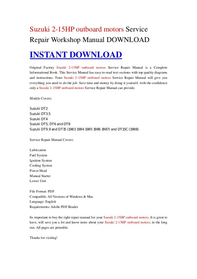 suzuki outboard manuals free download