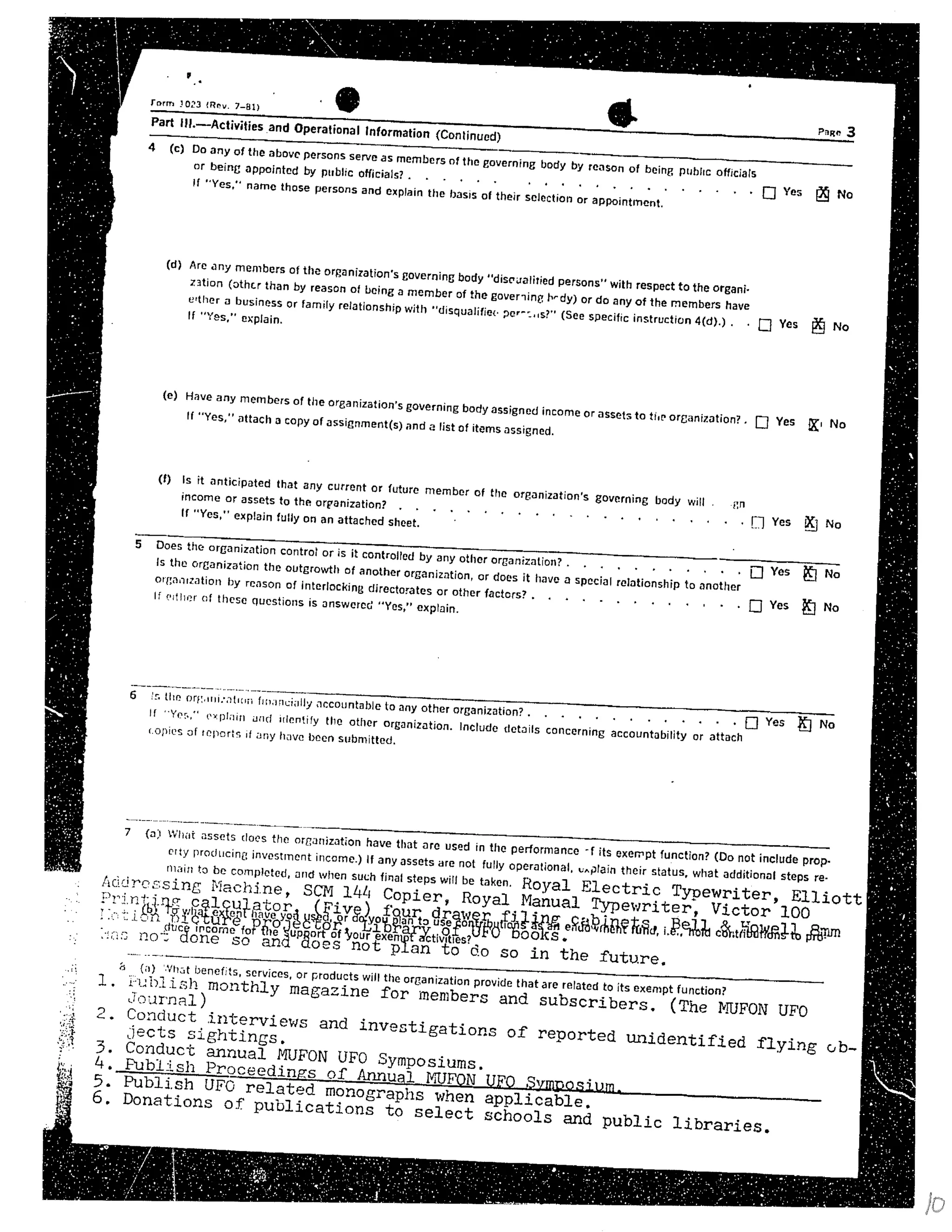 1982 Form 1023 Application For Non profit Status PDF 1982 form 1023 application for non profit status pdf