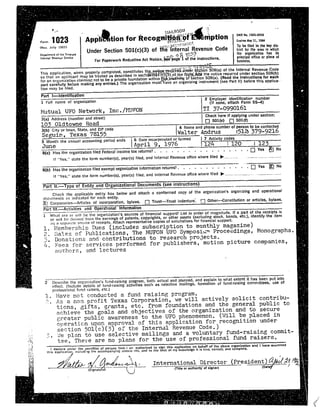 1982 Form 1023 application for non-profit status