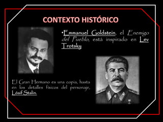 La "V" del emblema del Ingsoc
es una parodia de la "V" de la
Victoria utilizada por los aliados
en la Segunda Guerra Mundial.
  Esta "V" se utiliza también en el
envase de los Cigarrillos de la
Victoria y de la Ginebra de la
Victoria.
 