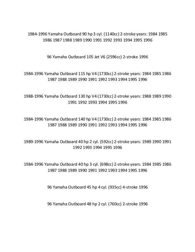 Manual 1985 Yamaha 40hp Outboard