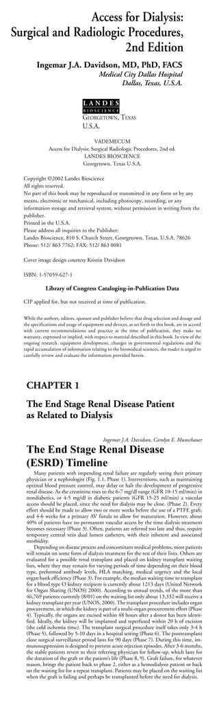 Access for Dialysis Surgical and Radiologic Procedures 2nd Ed Vademecum ...