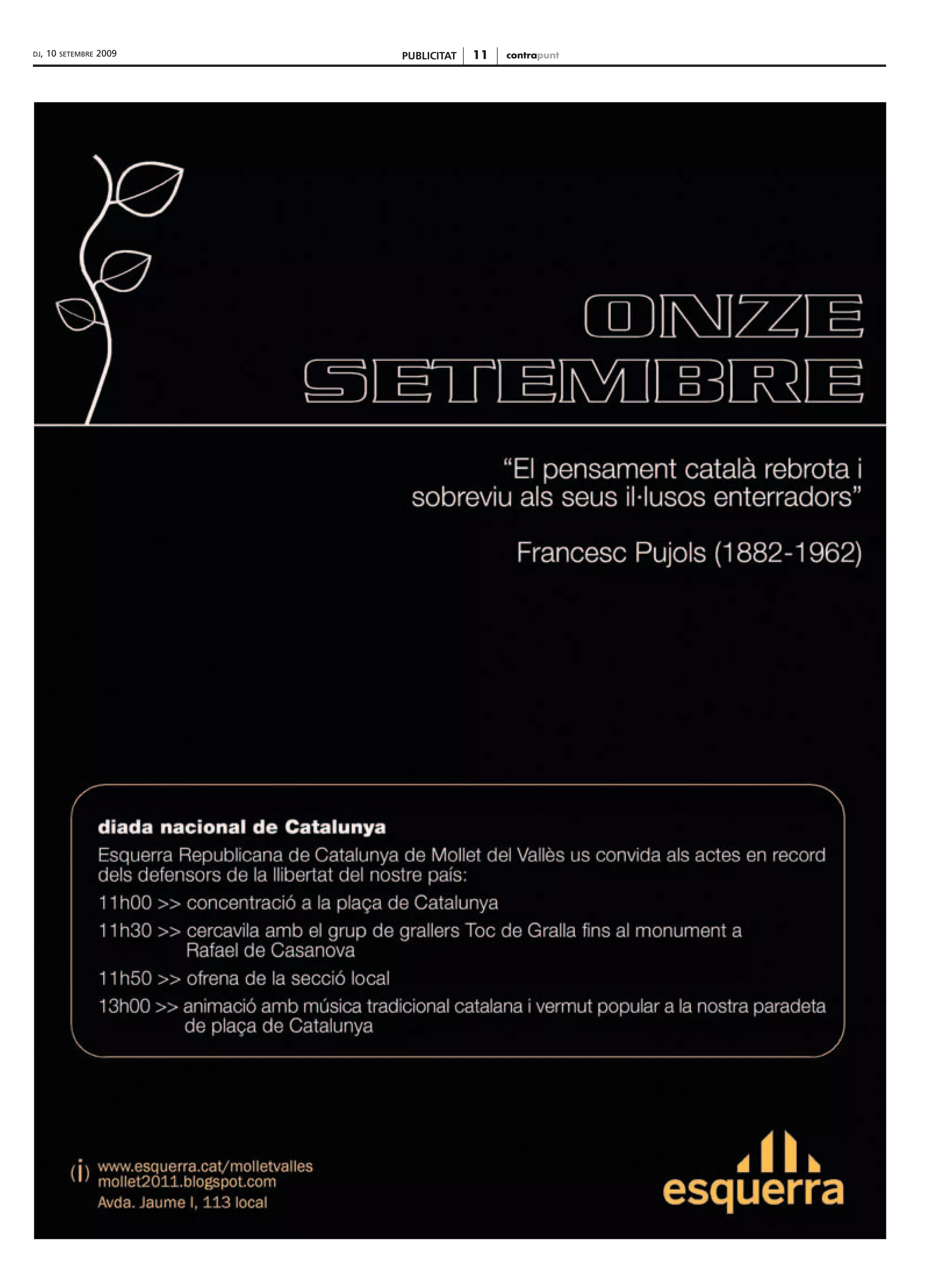 DJ,   10   SETEMBRE   2009   PUBLICITAT   11   contrapunt
 