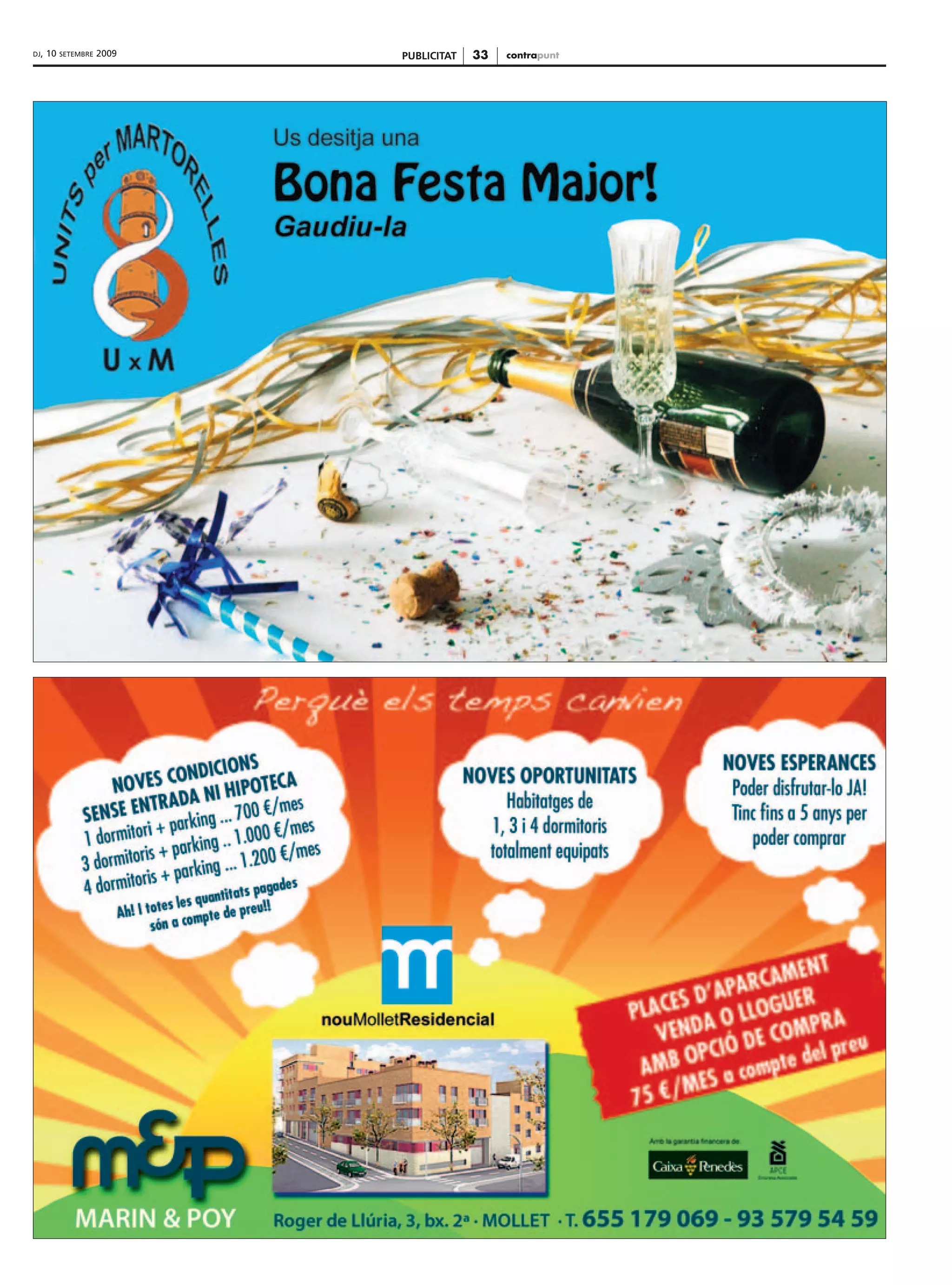 DJ,   10   SETEMBRE   2009   PUBLICITAT   33   contrapunt
 