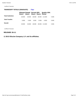 Academic Transcript | PDF