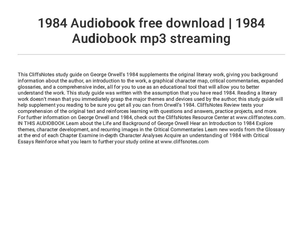 1984 Audiobook Free Download 1984 Audiobook Mp3 Streaming