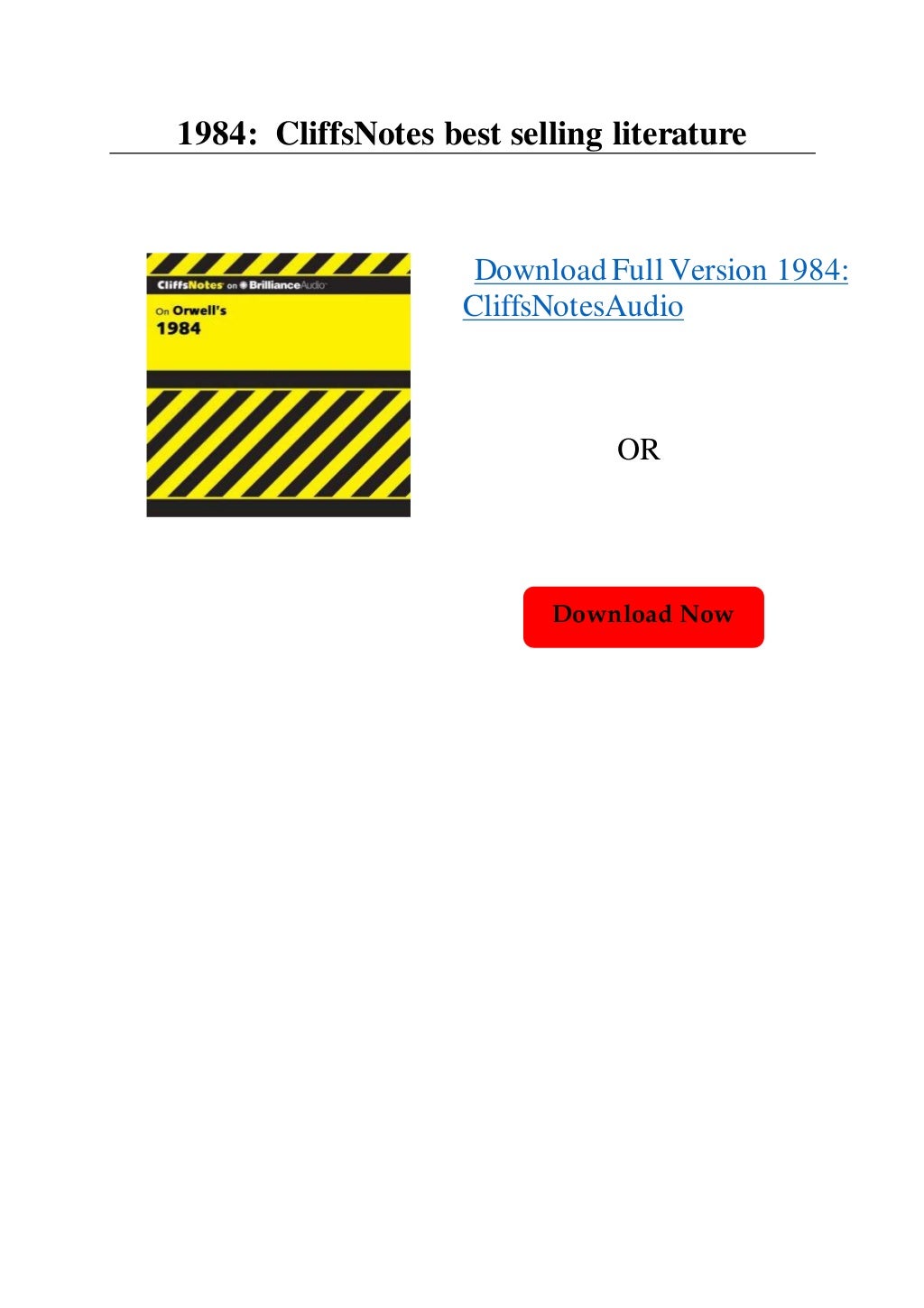 1984: CliffsNotes best selling literature