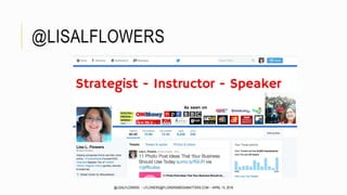 @LISALFLOWERS
@LISALFLOWERS ~ LFLOWERS@FLOWERSMEDIAMATTERS.COM ~ APRIL 13, 2016
 