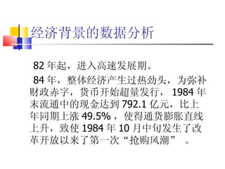 ñݷ 82 𣬽ٷչڡ 84 ꣬徭òȾͷΪֲ֣ҿʼУ 1984 ĩͨеֽﵽ 792.1 Ԫͬ 49.5% ʹֱͨʹ 1984  10 Ѯ˸ĸ￪˵һ  糱    