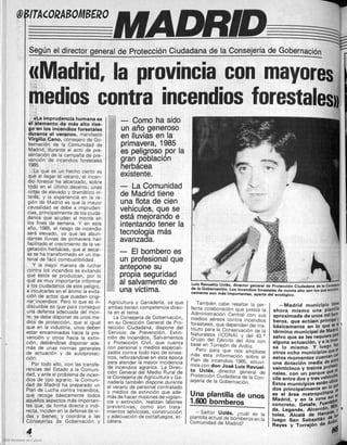 1985 Madrid la provincia con mayores medios conra incendios forestales