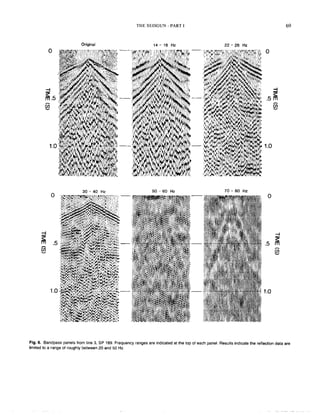 THE SEISGUN PART I
Original 14 - 16 ttr 22 - 26 HZ
30 - 4” Hz 5” - 60 HZ 70 - 80 HZ
I.
69
0
A
.5 A
G
1.0
0
-I
.5 Is
z
1.0
Fig. 6. Bandpass panels from line 3. SP 189. Frequency ranges are indicated at the top of each panel. Results indicate the reflection data are
limited lo a mnge of roughly between 20 and 50 Hz.
 