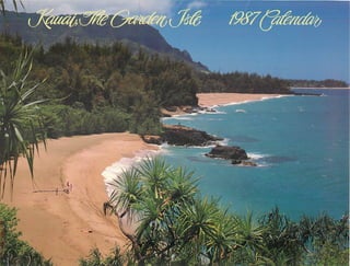 1987 Kauai, The Garden Isle blank calendar