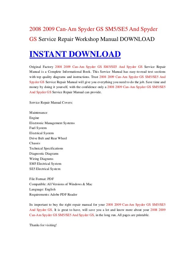 Wiring Diagram For Can Am Spyder - Complete Wiring Schemas
