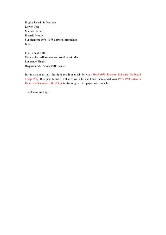 Owners Manual For 2016 5hp Johnson Motor Owners Manual For 2016 5hp Johnson Motor