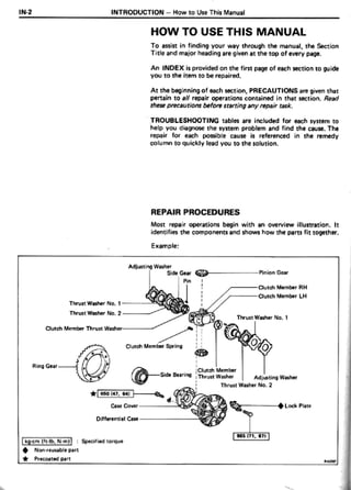 1987 TOYOTA SUPRA SERVICE MANUAL visual data 8