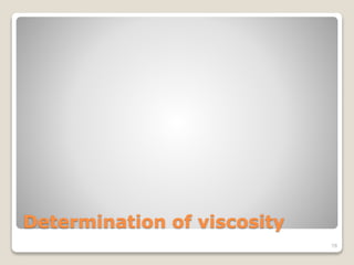 Determination of viscosity
78
 