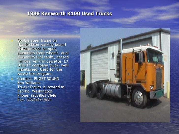 1988 Kenworth K100 Used Trucks And 4 Second Hand Trucks For Sale
