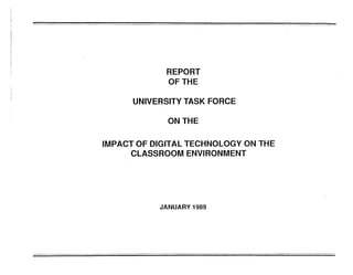 VT 1989 University Task Force Report on Digital Learning Technologies