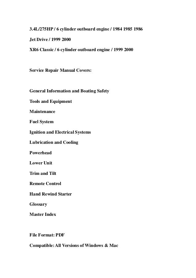 Mariner Outboard Repair Manual 115hp