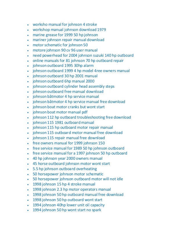 worksho manual for johnson 4 stroke workshop manual johnson download