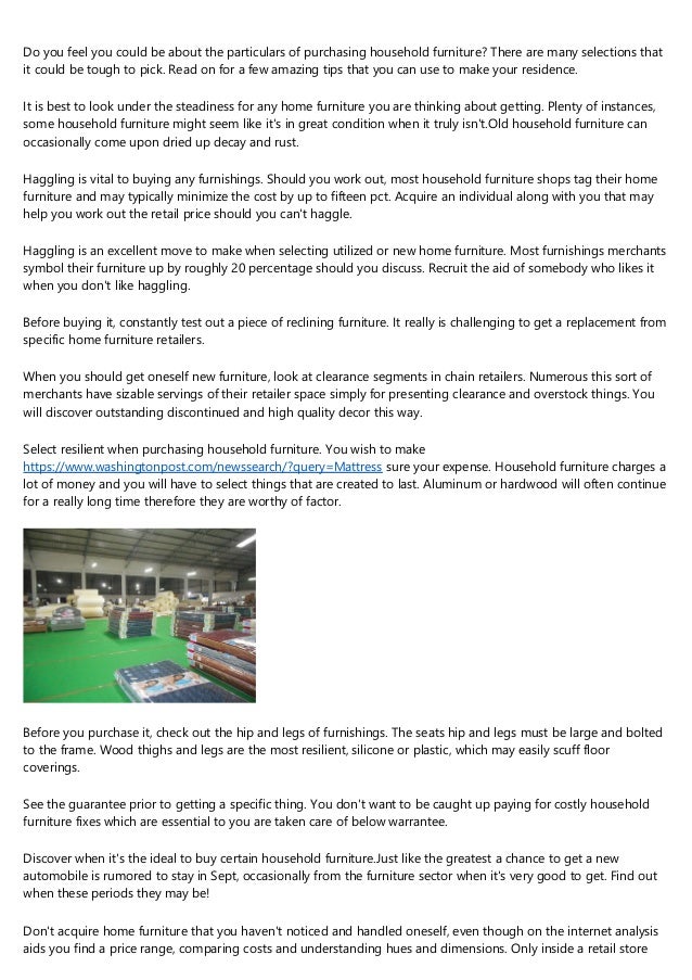 Make Intelligent Home Furniture Transactions With One Of These Sugges