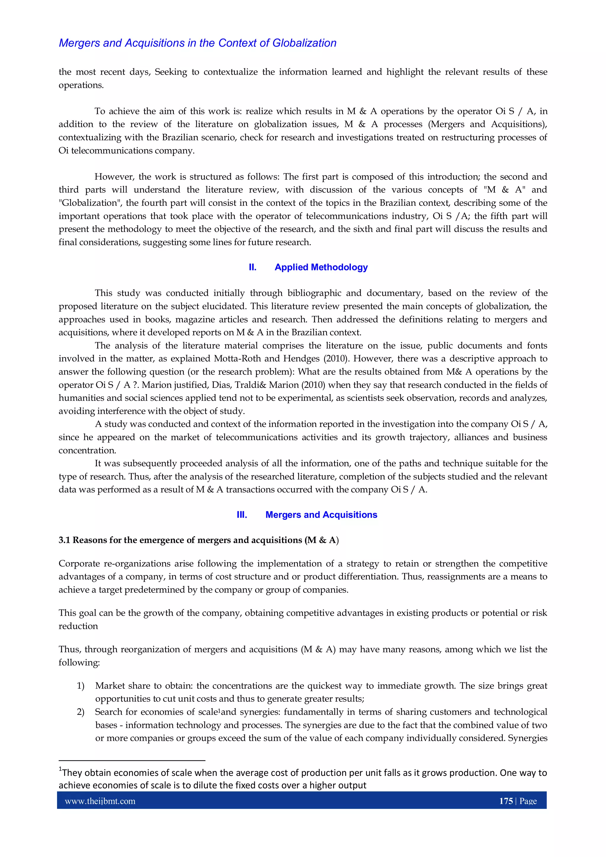 Mergers and Acquisitions in the Context of Globalization | PDF