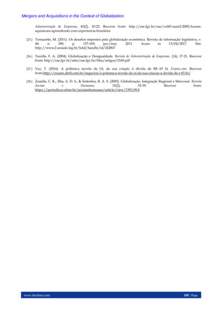 Mergers and Acquisitions in the Context of Globalization | PDF