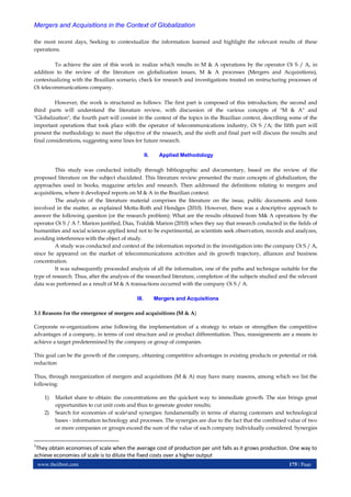 Mergers and Acquisitions in the Context of Globalization | PDF