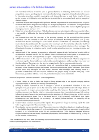 Mergers and Acquisitions in the Context of Globalization | PDF