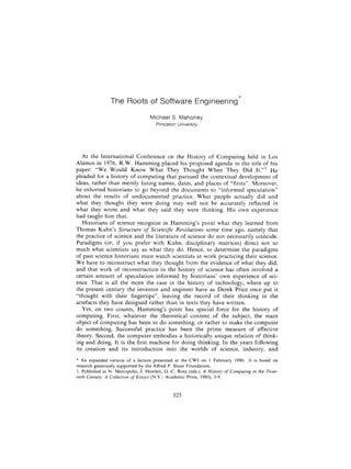 1990 the roots of software engineering