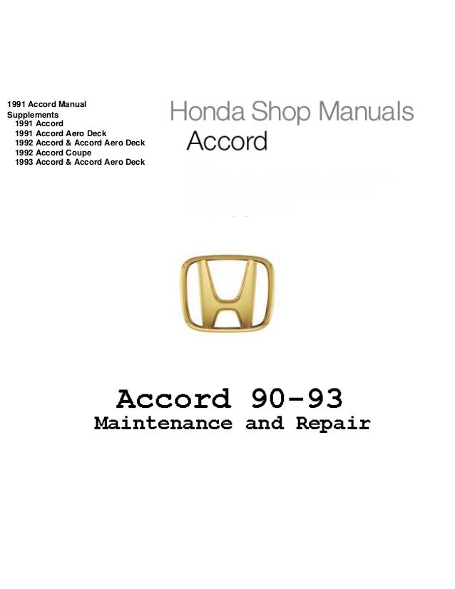 honda accord manual