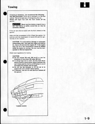 1991 HONDA CIVIC SERVICE MANUAL visual data 3
