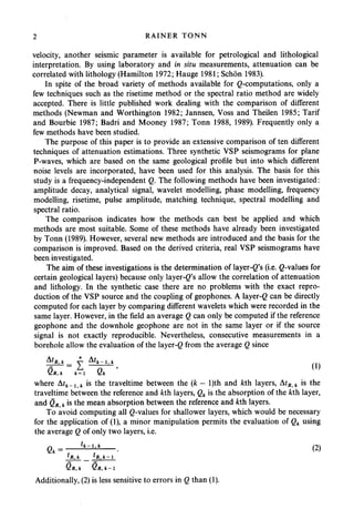 The determination of the seismic quality factor Q from VSP data--A ...