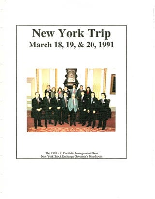 1991 UA PMC Report - NYC Trip