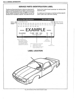 Service part identification
