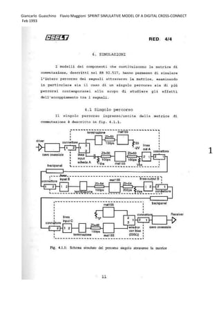 Giancarlo Guaschino Flavio Maggioni SPRINT SIMULATIVE MODEL OF A DIGITAL CROSS-CONNECT
Feb 1993
1
 